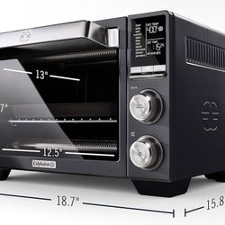 Calphalon Air Fryer Oven, 11-in-1 Toaster Oven Air Fryer Combo, 26.4 QT/25 L, Fits 12" Pizza, Stainl.