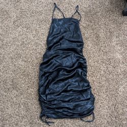 Strappy & Backless Navy Blue Dress