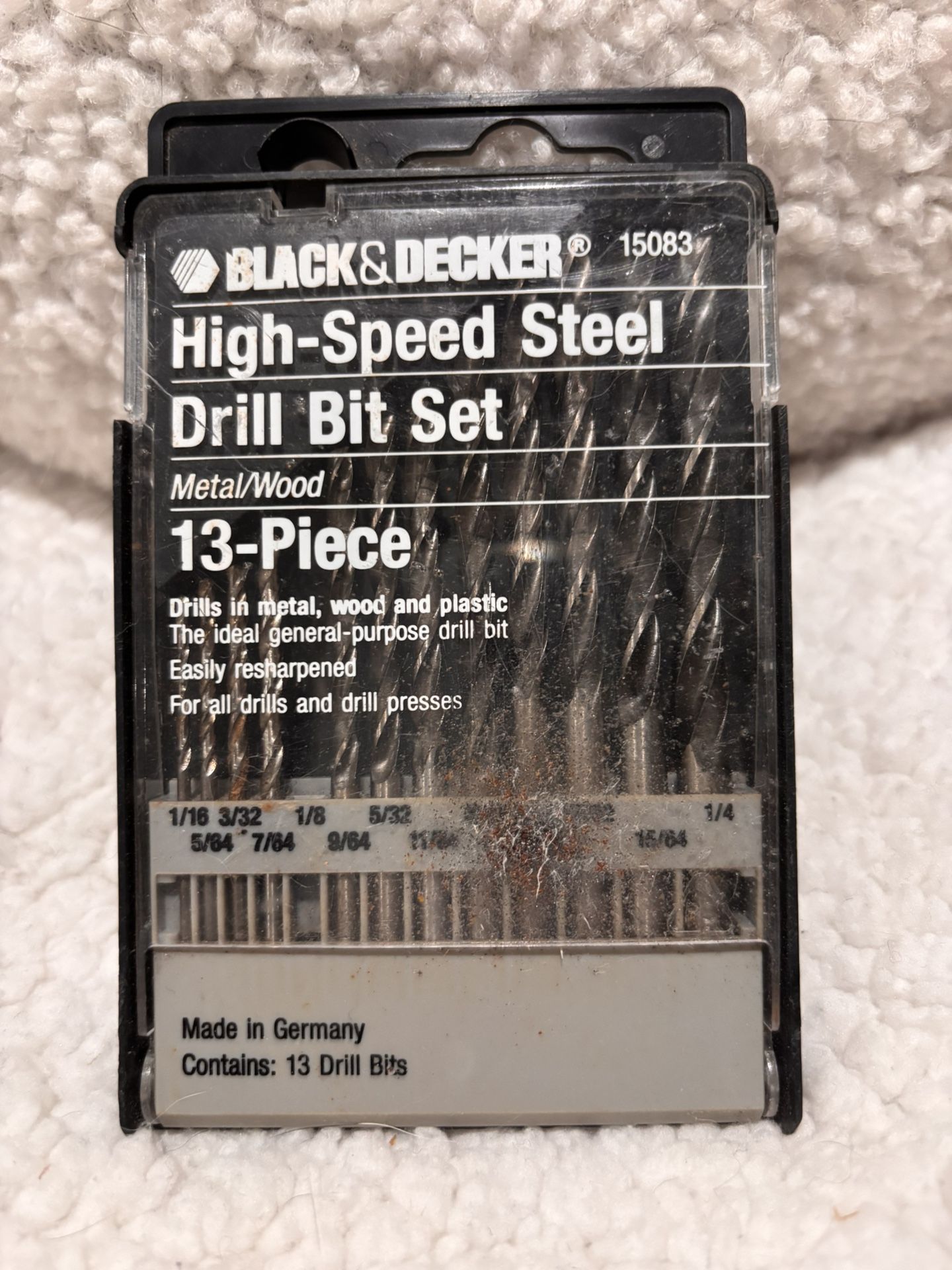 Vintage HSS Drill Bit Set Germany 13pc Black & Decker 15083 Missing 1