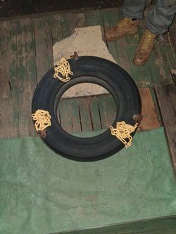 Tire Swing with Yellow Chains