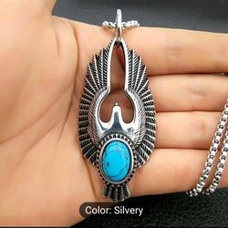 Eagle Turquoise Stainless Steel Necklace