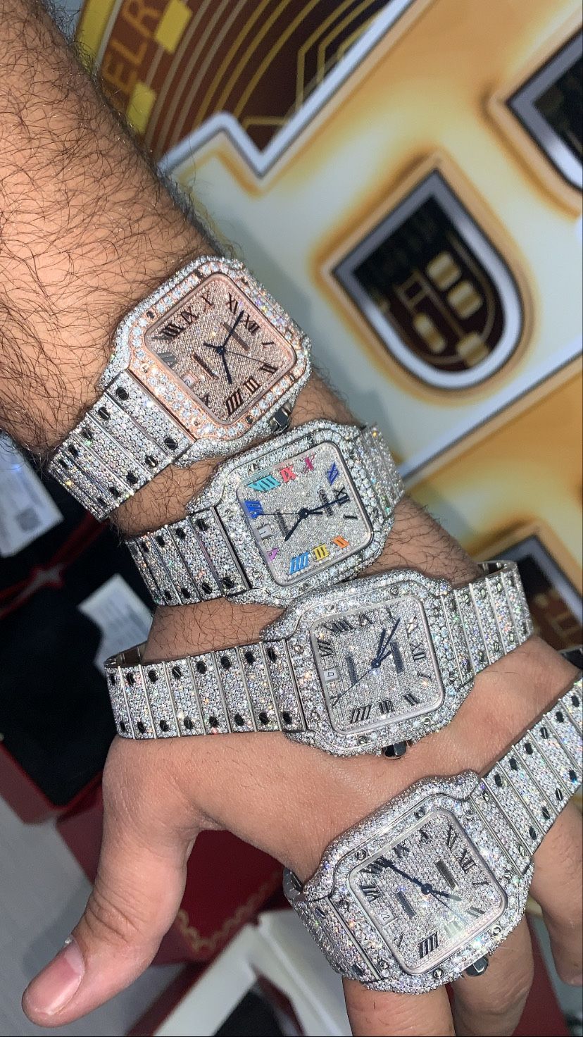 Cartier Santos XL Bustdown ❄️all Over 17.35CT Diamonds 2020