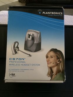 Plantronics Sound Innovation #CS70N DECT 6.0 Wireless Office Headset System with AC Charger in Original box