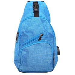 NWT Nupouch Anti-Theft Daypack Crossbody Sling Backpack,USB Charging - LIGHTBLUE