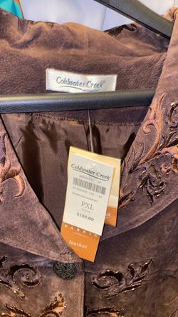 Leather brown coat