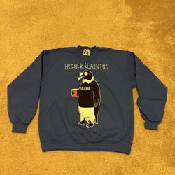 Riot Society Higher Learning Penguin Crewneck Sweater Men’s Large 