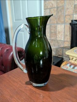 11" x 6" Artland "Salute" Handblown Glass Pitcher in the Sage Green