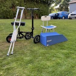 Leg Scooter, Crutches, Shower Chair, Pillow 