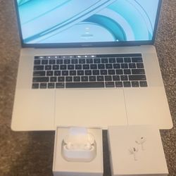 MacBook Pro 15" Touchbar and New Open Box Airpods Pro Second Gen 