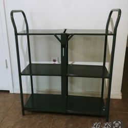 Grey storage metallic cart. It folds for storage