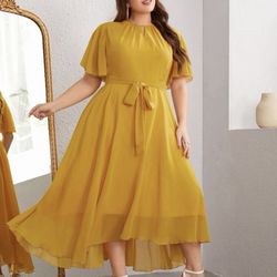 Pulse Size Yellow Dress  4X