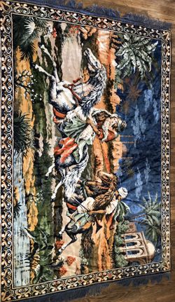 Vintage Arabian Nights Horses Throw rug / tapestry