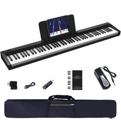 New in box KONIX 88 Keys Piano Keyboard, Full Size Semi-weighted Electric Piano Keyboard with Bluetooth MIDI Function, Portable Piano Keyboard with Sh