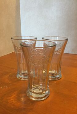 3 Libbey Coca Cola glasses