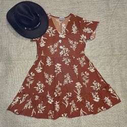 Floral Buttoned Smock Dress