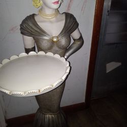 Bombay Company Nicolette Serving Tay Butler Statue 40" vintage