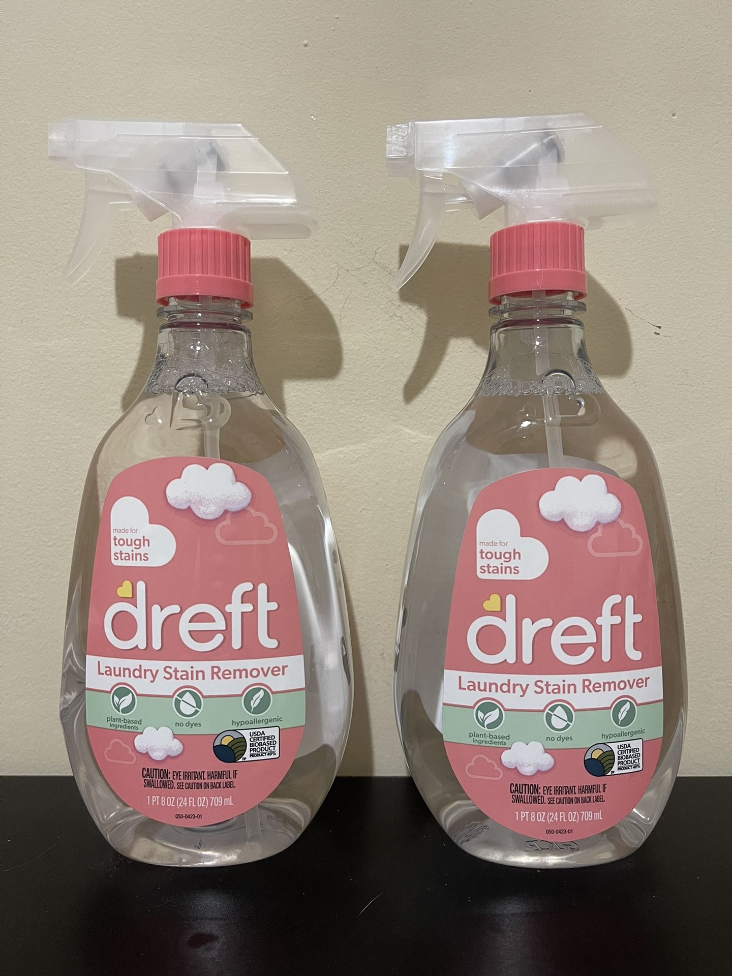 2Pack Dreft Stain Remover for Baby Clothes, Fragrance Free and Hypoallergenic Baby Stain Remover Spray , 24 Fl Oz
