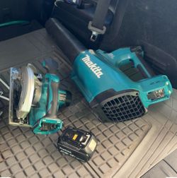 Makita cordless saw and blower