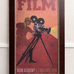 Large Framed MGM Film Wall Art – Vintage Hollywood Studio Decor