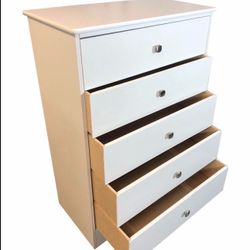 White Chest Five Drawer Dressers New