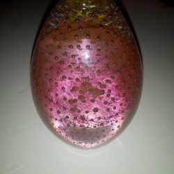 Art Glass Egg Paperweight with Controlled Bubbles 