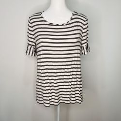 green envelope tops womens Horizontal Strip Shirt Size L