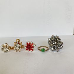 Y2k Silver Rings Gold Rings Jewelry Boho  5-piece set totals $16
