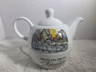 Charbrew Tea For One Mad Hatter Tea Party Alice In Wonderland Teapot & Cup