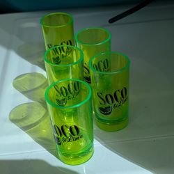 5 Plastic Shot Glasses