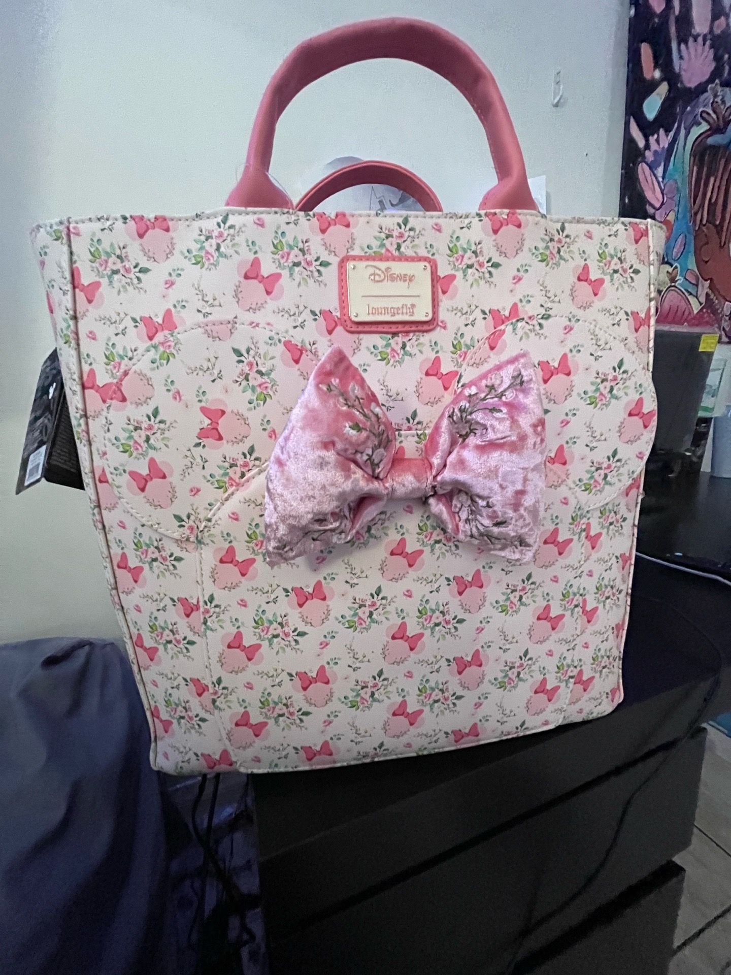 Loungefly Disney Minnie Mouse Floral All-Over Print Convertible Backpack & Tote Bag