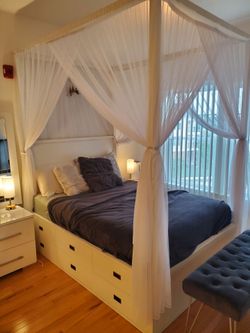 Solid Bed Frame w/ Canopy