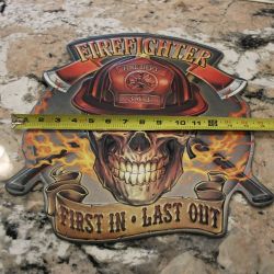 Fire Fighter Skull Sign