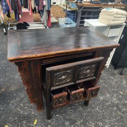 Antique Desk With Hidden Chair