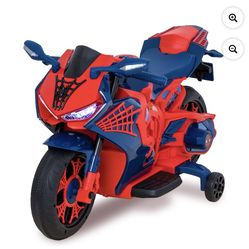 6V Spiderman Motorcycle, Battery Ride on Toy, for Kids, Ages 3+