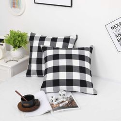 100% cotton buffalo check pillow cover 24''x 24''