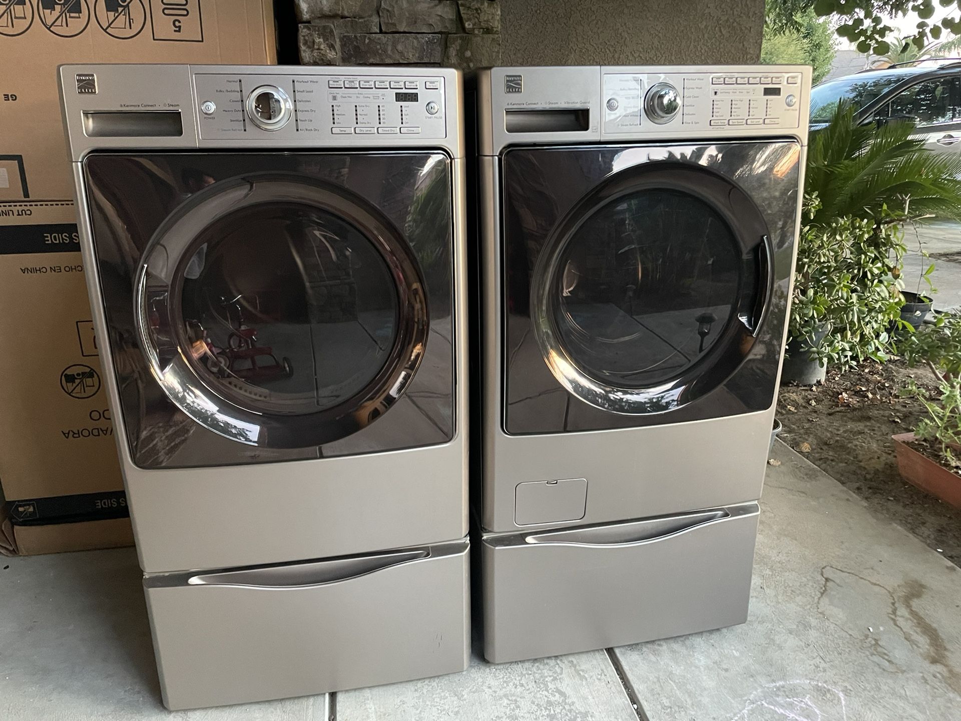 Kenmore Elite Washer And Dryer With Pedestals For Sale In Shafter CA Kenmore Elite Washer And Dryer With Pedestals For Sale In Shafter CA