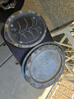 Vintage fire king glass tree of life serving glass dish meat or silver grapes tray Atomic MCM design