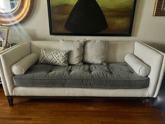 COUCH.   Crate & Barrel Boucle Sofa WHITE&GRAY CUSTOM MADE