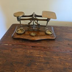 Antique Postal Scale With Weights