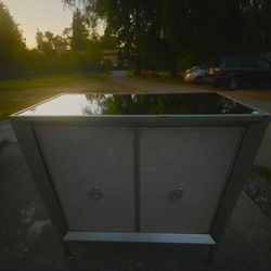 Beautiful Silver Mirrored Cabinet