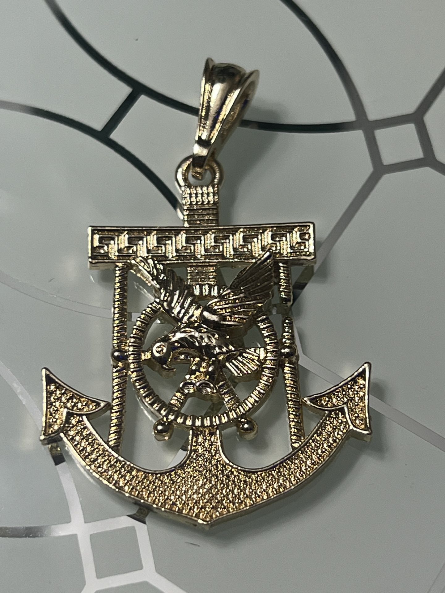 Anchor Gold Plated Pendant With Eagle 