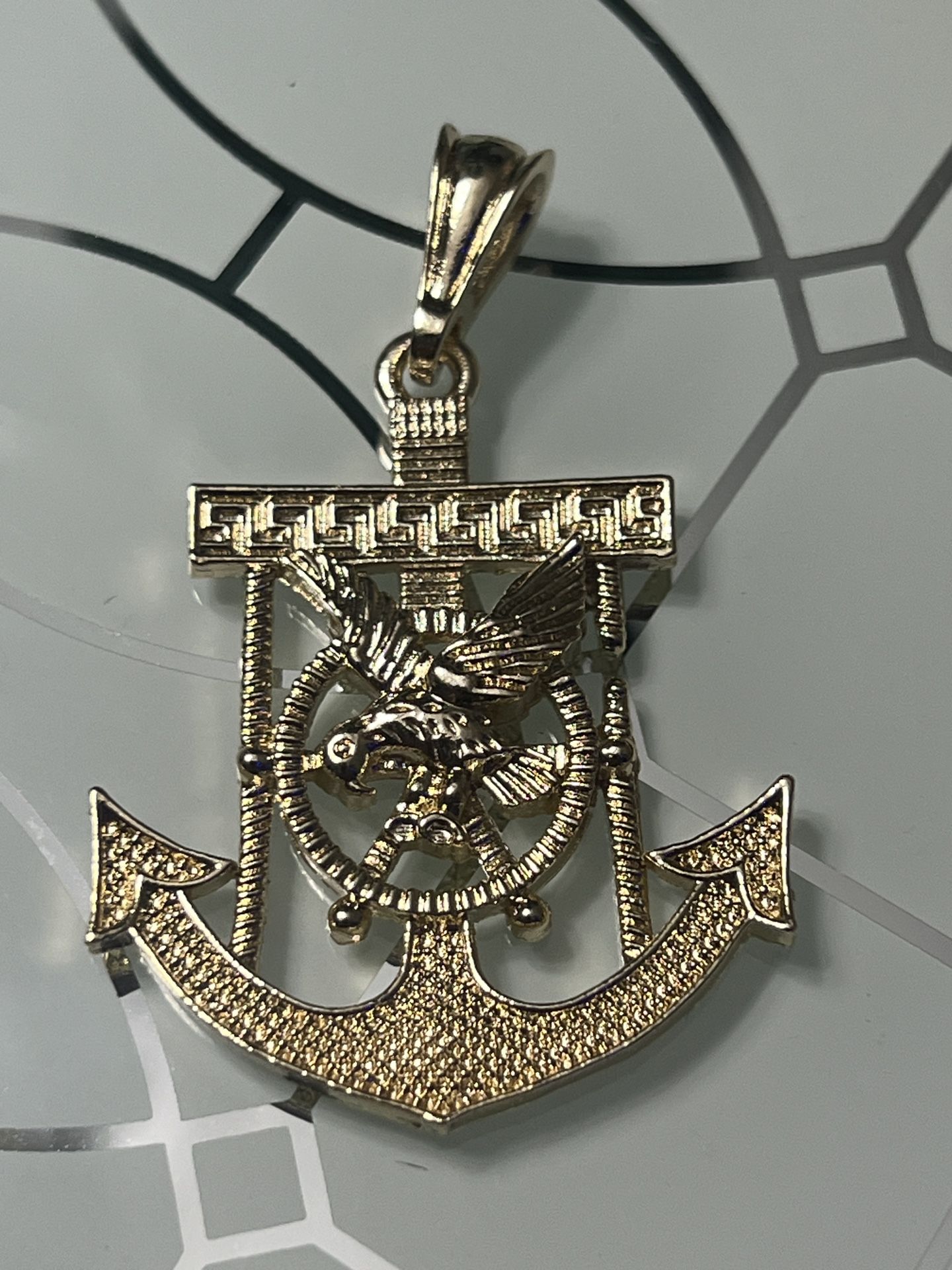 Anchor Gold Plated Pendant With Eagle