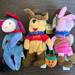 Vintage Disney Halloween Plush NWT Cowboy set