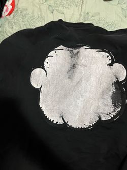 Black Graphic Sweatshirt Bear Print