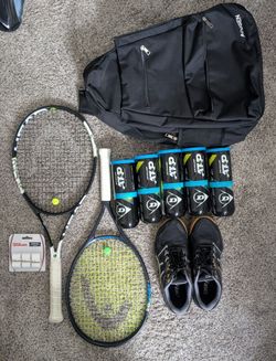 LIKE NEW! Head Asics Dunlop Tennis Gear Set