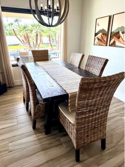 Rustic Espresso Dining Set – Extendable Table + 6 Chairs