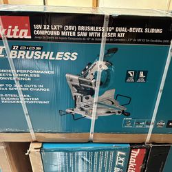 Makita (36V) Brushless Cordless 10 in. Dual-Bevel Sliding Compound Miter Saw with Laser Kit