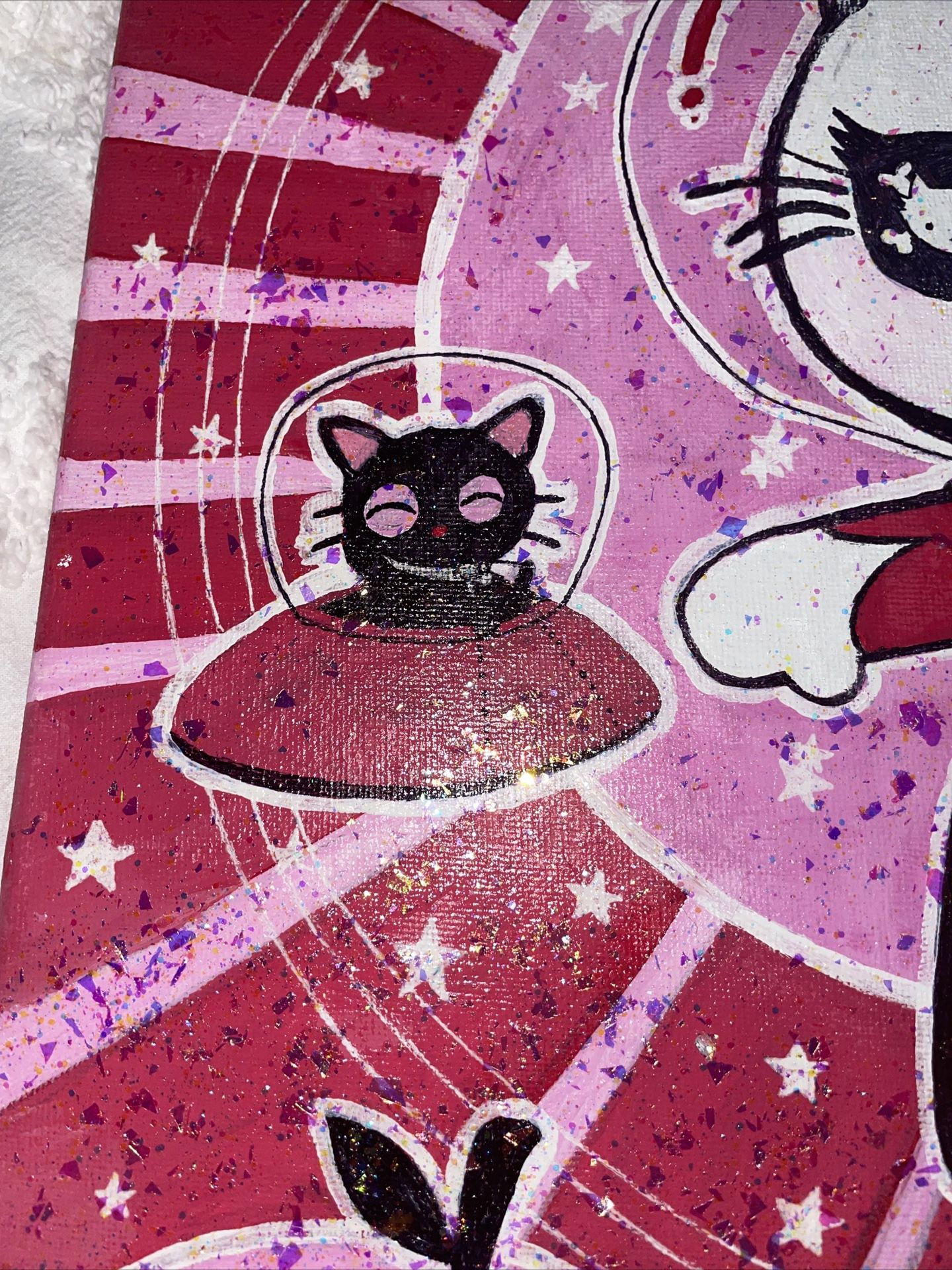Handmade Astro Hello Kitty Painting