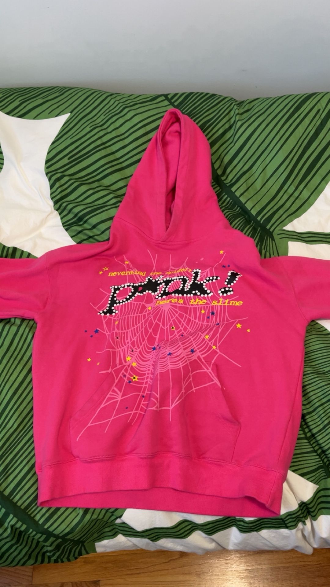 Pink Sp5der Hoodie Medium 