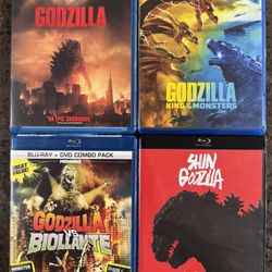 Godzilla 4 Movie Blu-ray Set: Godzilla 2014, King Of The Monsters 2019, Shin Godzilla, Godzilla vs Biollante OOP Rare